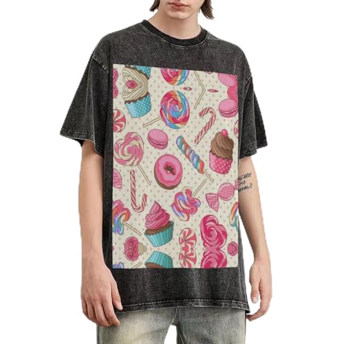 T-shirt surdimensionné homme en coton épais vintage coupe ample coloris rétro