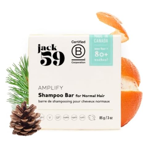 Jack59 Natural Vegan Bar with Eucalyptus and Orange Oils - Amplify Color Safe Solid Shampoo for Normal Hair, 3 oz Cover