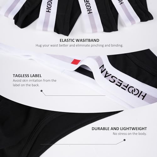 HOOFESAN Mens Underwear Briefs Pack Stretch Cotton Low Rise Briefs for Men Wide Waistband Multipack3