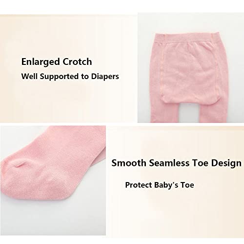 Newborn Baby Girls Tights Infant Toddler Girls Leggings Velvet Bowknot Warm Cotton Stockings Pant Baby Tight Socks (S(0-12 Months), White&Black&Red&Pink-4 Pack), (BT01)3