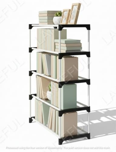 Image of 5 layer Bookshelf, Kids Rack Showcase for Home Plastic, Open Book Self for Home, Book Shelves, Book Stand, Sturdy Multi-Level Storage Organizer, Magazines, and Office Supplies, Space-Saving Design