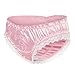 Littleforbig Unisex Hipster Briefs Smooth Chastity Sissy Satin Lace Panties for Crossdressers Transgender Individuals XS Pink
