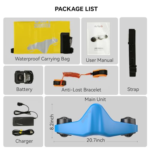 Image of Asiwo Underwater Scooter, Sea Scooter Dual Motors with Action Camera Mount for Kids /Adults, Water Scooter 40M Waterproof for Scuba Diving Snorkeling Pool Sea Adventures
