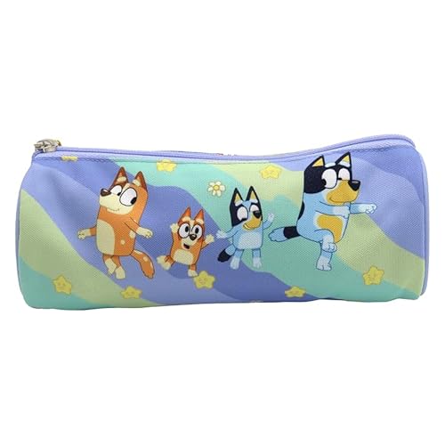 Estuche cilindrico de Bluey con diseño ecológico y tirador de estrella