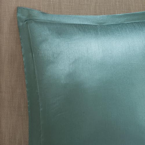 Madison Park 24 Piece Faux Silk Paisley Queen Comforter Set with Matching Curtains, Down Alternative Hypoallergenic - Teal, Queen (90 in x 90 in) - Image 4