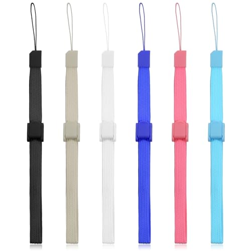 6 PCS Hand Wrist Strap Lanyard, Adjustable Wrist Straps Universal Wristlet Wristband with Slider Lock Phone Strap for Wii Remote Controller, Mobile Phone (Multi-Colour)