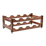 K KELBEL Bamboo Wine Holder 2 Layer 8 Bamboo Wine Shelf Wine Cabinet Display Stand for Home Living Room Kitchen Bar Solid Wood - Manual Assembly