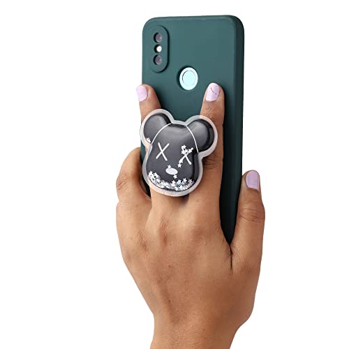 Image of Cute Anime Mobile Holder Grip Stand for Phones Selfie Holder for Smartphones, Designed for Kids and Teens. [ Gel Inside ]-(Model - Black Bear)