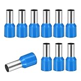 MECCANIXITY 100 Pcs Wire Ferrule Connectors VE16-12 - 5AWG Crimp Copper Ferrules Terminals Connector Insulated Cord End Terminal for Electrical Projects Industrial Chemical Industry, Blue