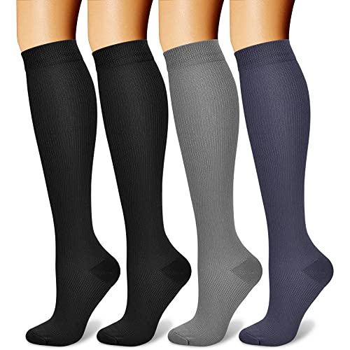 Charmking Compression Socks For Women & Men Circulation (4 Pairs) 15-20 Mmhg Is Best Athletic For Running, Flight Travel, Support, Cycling, Pregnant - Boost Performance, Durability (S/M, Multi 02) #TOP14