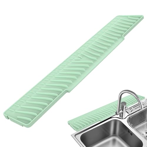 Splash Guard – Alfombrilla para fregadero de cocina, resistente al agua, plegable, de silicona fácil de limpiar, 22,8 x 4,9 pulgadas, con diseño plegable para cocina y baño