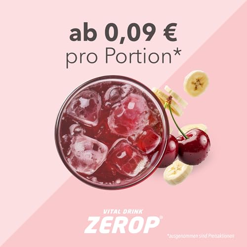 Best Body Nutrition Vital Drink ZEROP® - Kirsch-Banane, Original Getränkekonzentrat - Sirup - zuckerfrei, 1:80 ergibt 80 Liter Fertiggetränk, 1000 ml