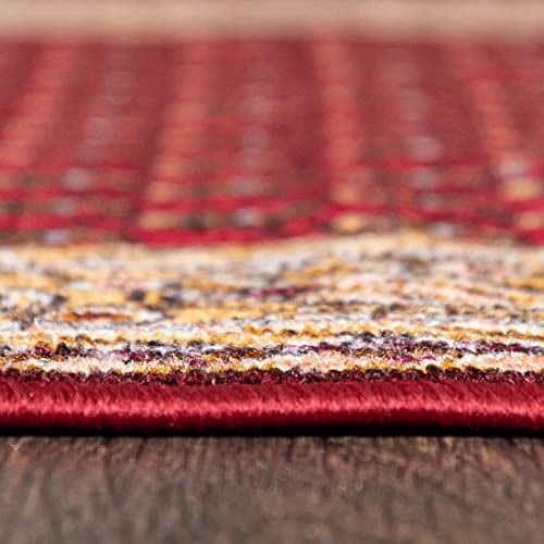 Alfombra de pasillo larga antideslizante marrón rojo de 80 x 450 cm 6