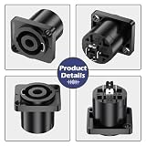 Jumwa 4-pak 4-biegunowych głośników Twist Lock Speakon wtyczka gniazdo Square Panel montaż kompatybilny z Neutrik Speakon NL4MP, NL4MPR, NL4FC, NL4FX, NLT4X, NL4 Serie, NL2FC