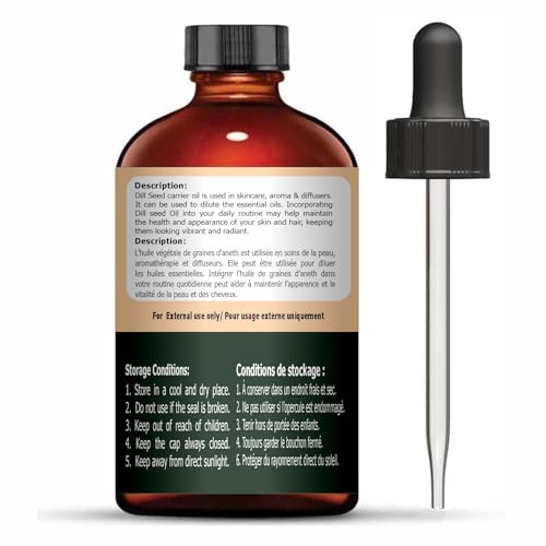 Image of Organic Zing Dill Seed (Anethum Graveolens) Oil | Pure & Natural Carrier Oil for Skincare, Aroma and Diffusers - 118ml /3.99fl oz