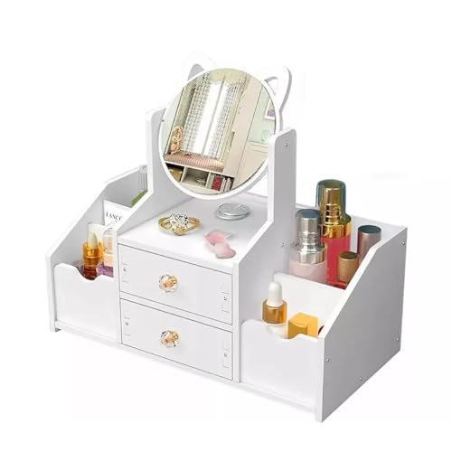 La Mejor Selección de Organizadores de cosméticos disponible en línea. 50 Organizador de Cosméticos,Organizador de Maquillaje con Espejos,Estuche de Cosméticos con Cajón, para Tocador, Baño, Oficina, Sala de Estar