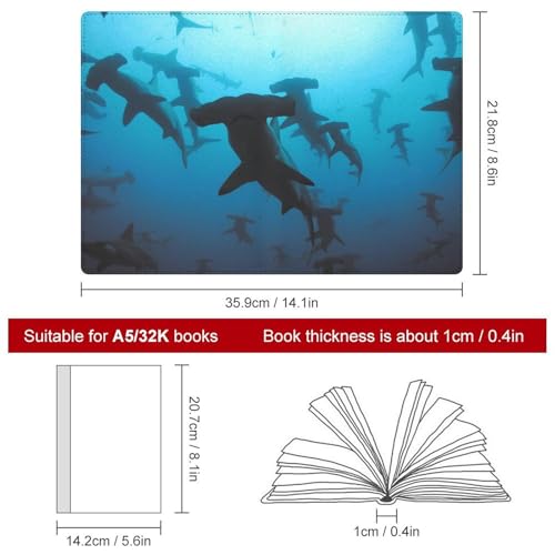 Couverture rechargeable cuir synthétique Hammerhead Sharks carnet A5 résistant usure - 2