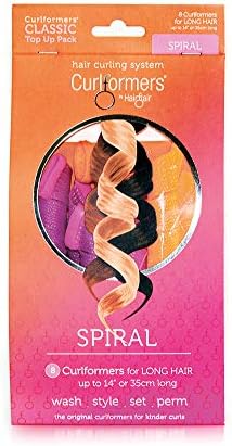40 Spiral Heatless Hair Curlers by Curlformers - Spiral Curls Classic Styling Kit For Extra Long Hair Up To 22" - 40 No Heat Curlers & 2 Styling Hooks - Healthy & Damage Free