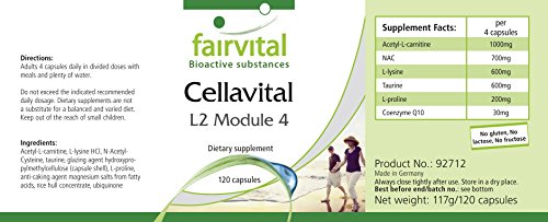 Cellavital - HOOG GEDOSEERD - 120 capsules - antioxidanten complex met acetyl-L-carnitine, taurine, Q10 en meer - Image 4