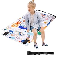 77 * 44cm Fußstütze für Flugzeug Kinder, Flugzeug Sitzverlängerung, Leicht Faltbar, Kindersitzverlängerung Tragbare Fußhängematte Sitzverlängerung Für Kinder Flugzeugreise Zubehör(Weiß)