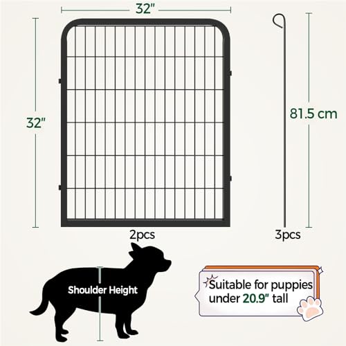 Image of Yaheetech 32in x 4ft Rustproof Foldable Metal Decorative Garden Fence | Durable Metal Frame, Tool-Free Quick Setup,Custom Multi-Shape,Fold Flat Storage, Multi-Scene For Garden Patio RV Camping