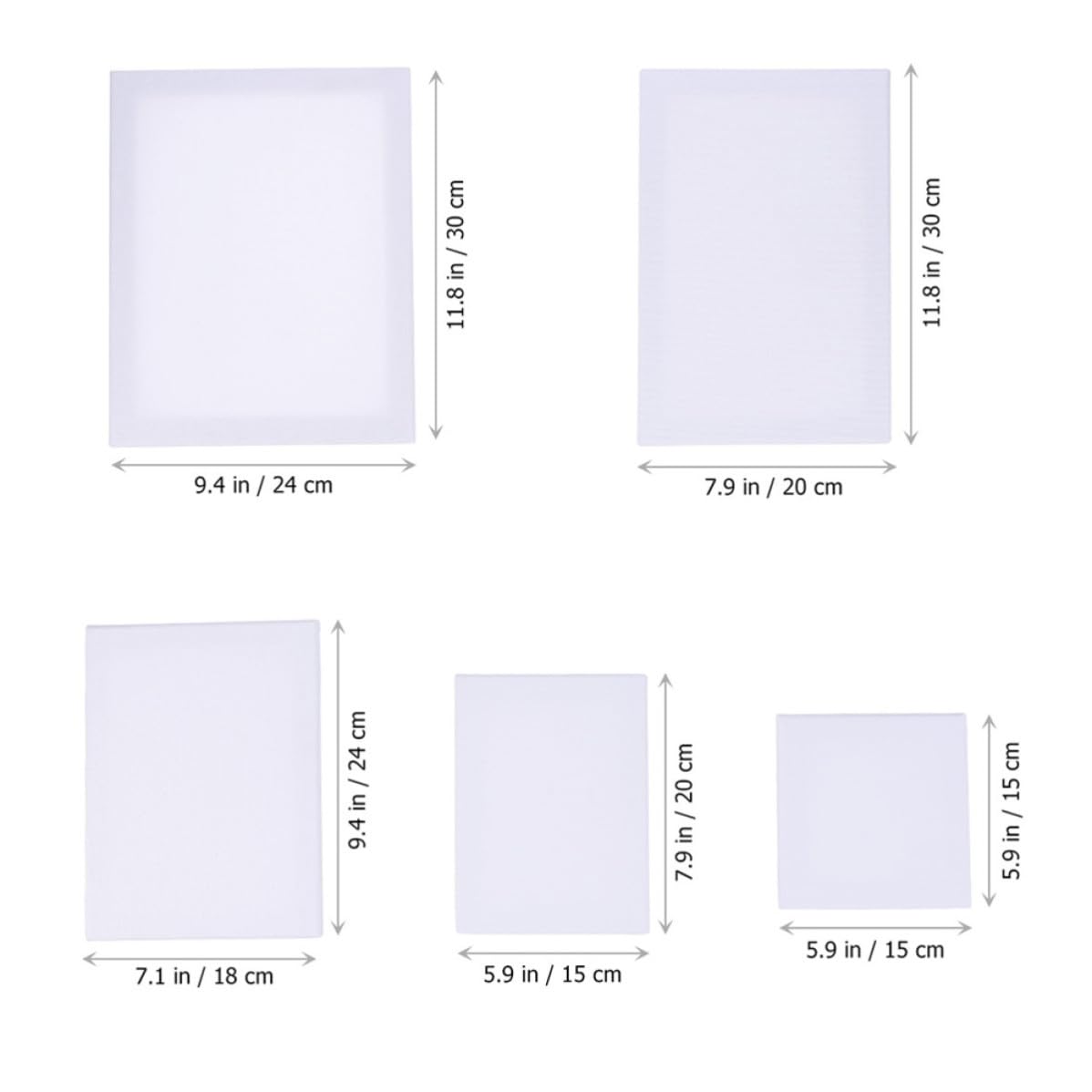 6 Piezas Lienzo Estirado Blanco para Pintura al Óleo, 30x40