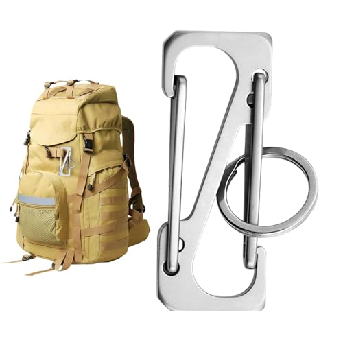 Llavero de escalada, llavero con mosquetón de acero inoxidable | Hebilla de montañismo | Llavero de seguridad de apertura rápida de escalada portátil para camping y senderismo