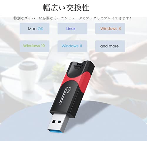 KOOTION USBメモリ 64GB USB3.0