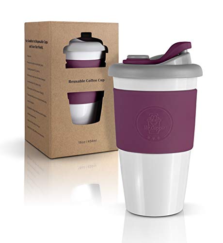 Mr. Cuppie Reusable Coffee Cup with Lid, Coffee To Go Travel Mug made