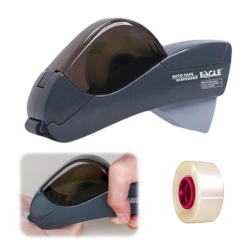 CUVZORA Dérouleur de ruban adhésif, pratique, avec ruban adhésif, pour bureau et maison, idéal pour dérouleur de dévidoir, gris