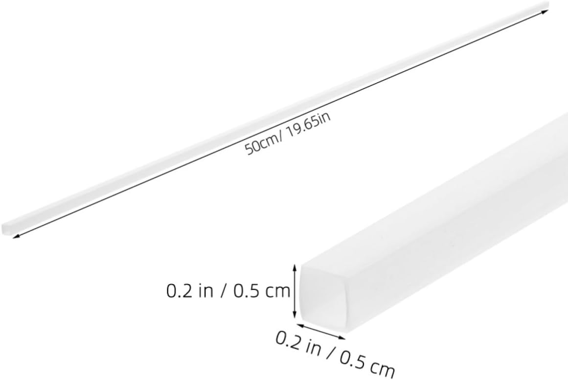20pcs Abs Hollow Square Tubes for Architectural Sandboxes and DIY Projects, Sturdy Construction with Convenient Wire Management, White Plastic Crafting Tubing Material
