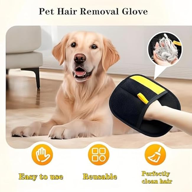 Pet Hair Removal Glove for Cats & Dogs, 2Pcs Newly Upgraded Electrostatic Pet Hair Remover Gloves, Reusable Magic Brush Pet Hair£¬Pet Hair Remover for Laundry, Couch, Carpet, Car Seat-DwDcwY7w