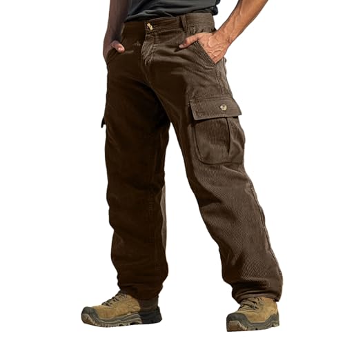 SOOUICKER Arbeitshosen Männer Cargo Stretch Cargohose Outdoor Cord Vintage Cordhose Baggy Cargo Wanderhose mit Seitentaschen Weit Trekkinghose Lang Viele Taschen SOOUICKER Arbeitshosen Männer Cargo Stretch Cargohose Outdoor Cord Vintage Cordhose Baggy Cargo Wanderhose mit Seitentaschen Weit Trekkinghose Lang Viele Taschen