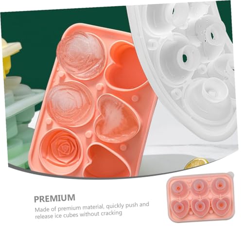 Molde para hielos en silicona forma corazón y rosa rosa miniatura 6