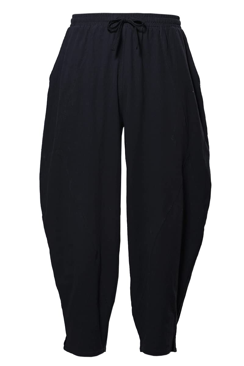 COSDREAMER Sarouel Baggy pour Homme avec Cordon de Serrage en Coton et Lin