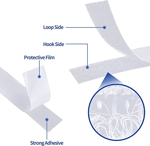 Image of 1 Inch x 82 Feet White Hook and Loop Tape, Non Slip Couch Cushion Gripper
