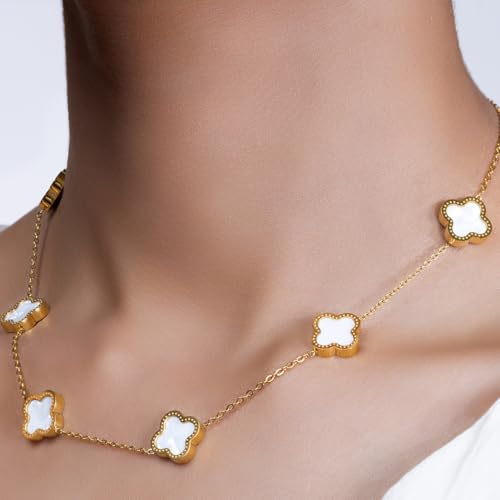 2 PC Set I 18K Gold Plated Four Leaf Clover Necklace I Dainty Clover Necklaces For Women I Mothers Day Gift I Anniversary I Wedding I Occasion2