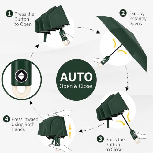 Image of Umbrella for Women | Umbrellas for Men | UV Coated 3 Fold Umbrella for Rain with Auto Open and Close Small Folding Travel-Foldable Windshield