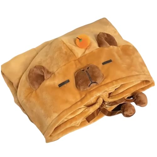 Manta de capibara suave con capucha para combatir el frío en invierno 5