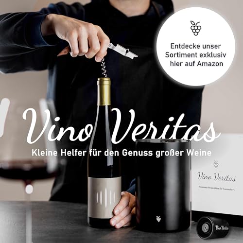 Foto von VINO VERITAS® Weinkühler Schwarz aus Edelstahl (Flaschenkühler doppelwandig) für Wein, Sekt und Champagner - Sektkühler Matt mit Gratis Sommelier eBook