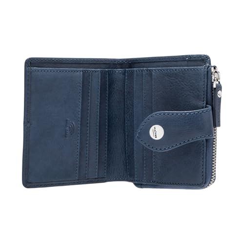 Portefeuille Alberta Purse SH6F Maître Lemberg Midblue en cuir bleu