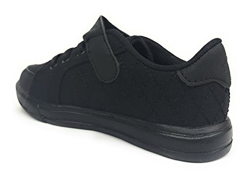 Dream Seek Boys Toddler/Little Kid/Big Kid 1390 Athletic Casual Hook and Loop Fastener Strap Fashion Sneaker (7 M US Toddler, All Black)