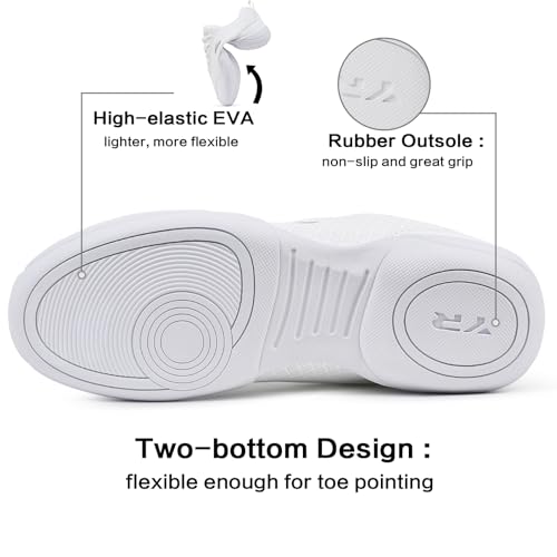 Image of CADIDL Cheer Shoes Women White Cheerleading Dance Shoes