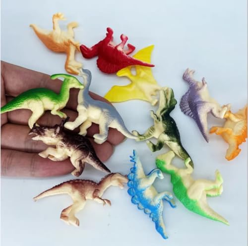 Image of 12-Pcs Realistic Dinosaur & Dragon Toy Set for Kids 2+ Years | Small-Size Roaring Dino Figures | Safari Action Animal Figurines | Educational Pretend Play | Birthday & Return Gifts for Boys & Girls