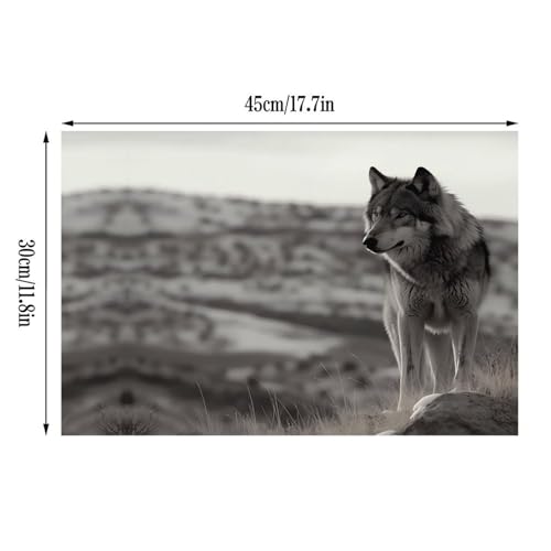 Sets de table loup sur l'herbe de qualité supérieure, parfaits accessoires de table lavables