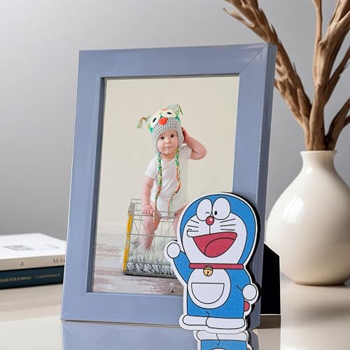 Image of Art Street Customized Cute Cartoon Character Design Wooden Table Photo Frame For Children Kids Return Gifts Birthday Party In Bulk For Girls Boys For Age 6-10, 6-12 Years ( Blue, Picture Size: 5x7 Inch)
