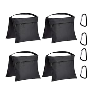 Amazon Basics Photographic Empty Sandbag for Light Stands, 4-Pack, Black