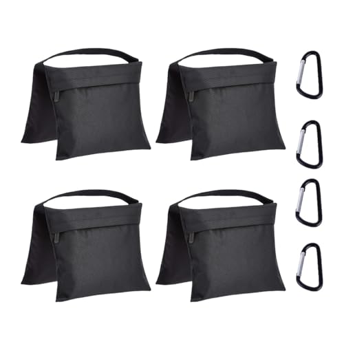 Amazon Basics Photographic Empty Sandbag for Light Stands, 4-Pack, Black