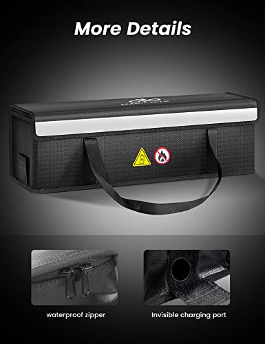 Magicycle Lipo Fireproof Safe Bag Ebike Accessories Battery Charging Bag Case Charge Explosionproof Bag Large Capacity Lipo Battery Storage Guard Safe Pouch Document File Box #TOP6
