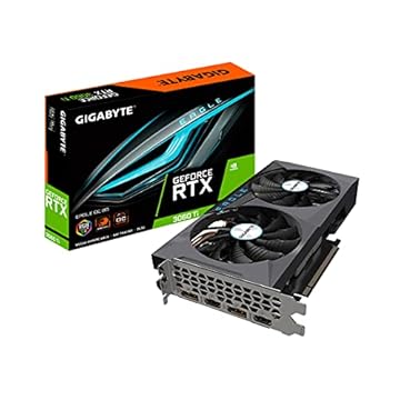 GIGABYTE Placa de vídeo GeForce RTX 3060 Ti Eagle OC 8G (REV2.0), 2x ventiladores WINDFORCE LHR, 8GB 256-bit GDDR6, GV-N306TEAGLE OC-8GD REV2.0